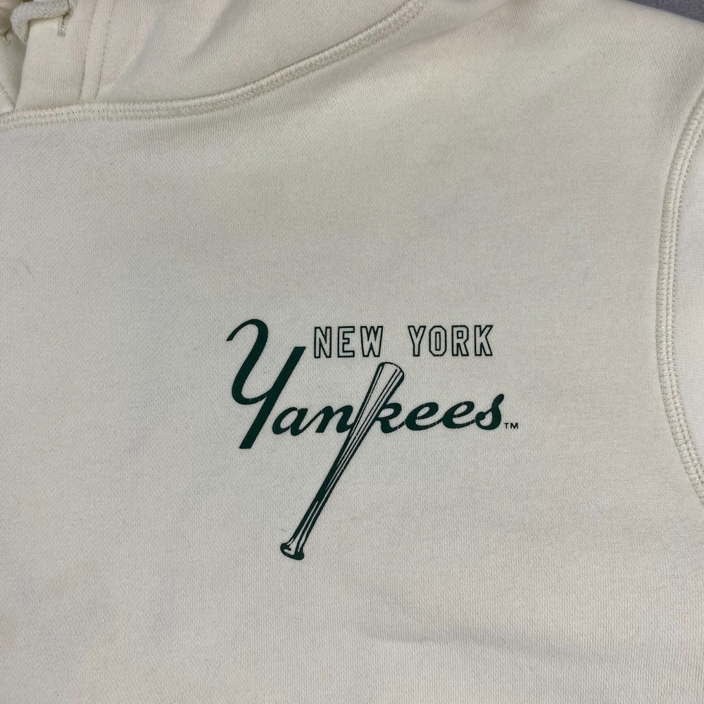 New York Yankees New Era Hoodie Large Cream Embroidered big logo - Picture 10 of 16